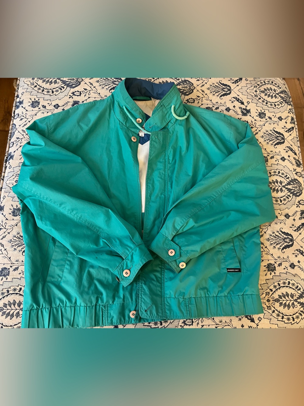 vintage teal Members Only full-zip jacket size 44